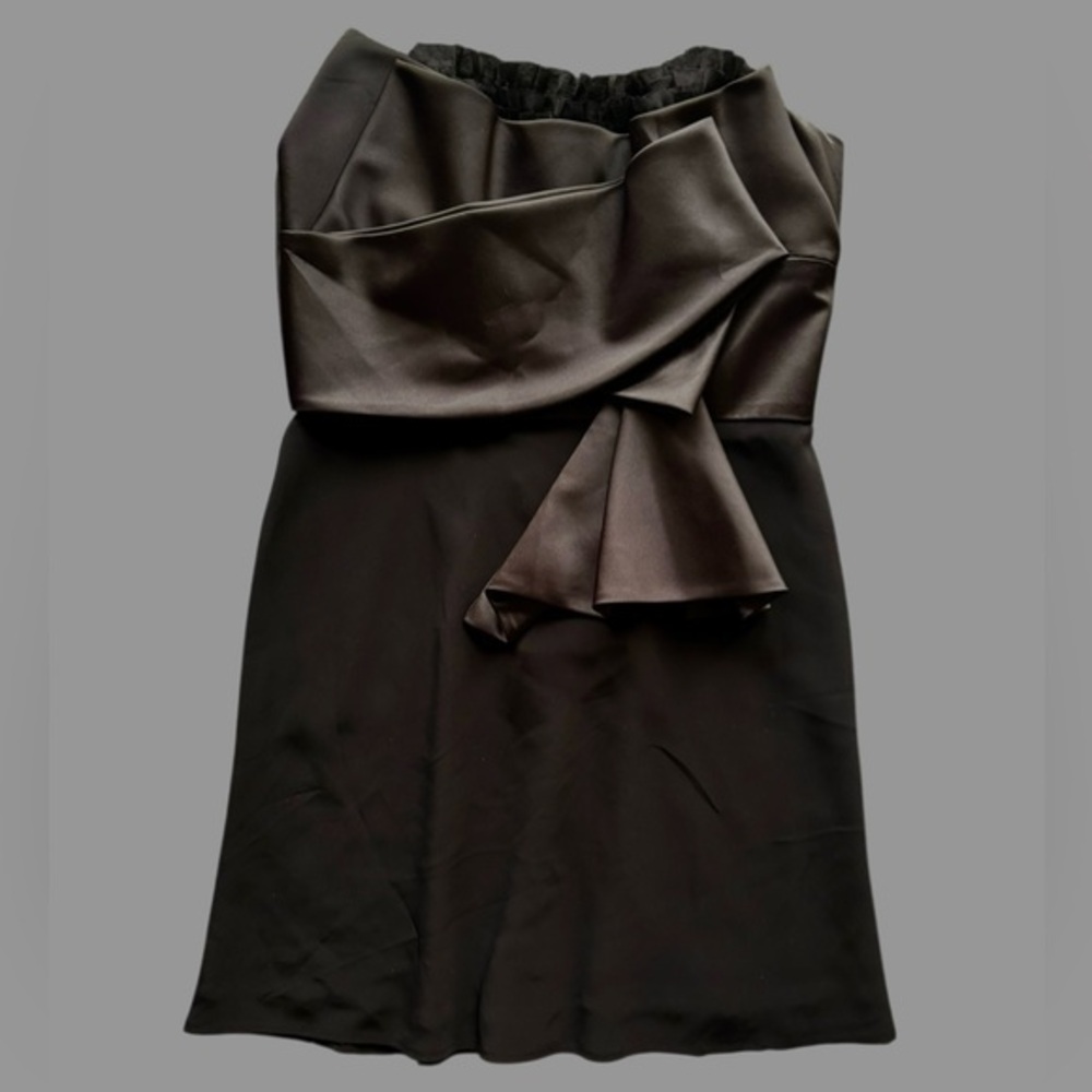 NWT ABS Allen Schwartz Collection mini strapless, black dress in size 8
